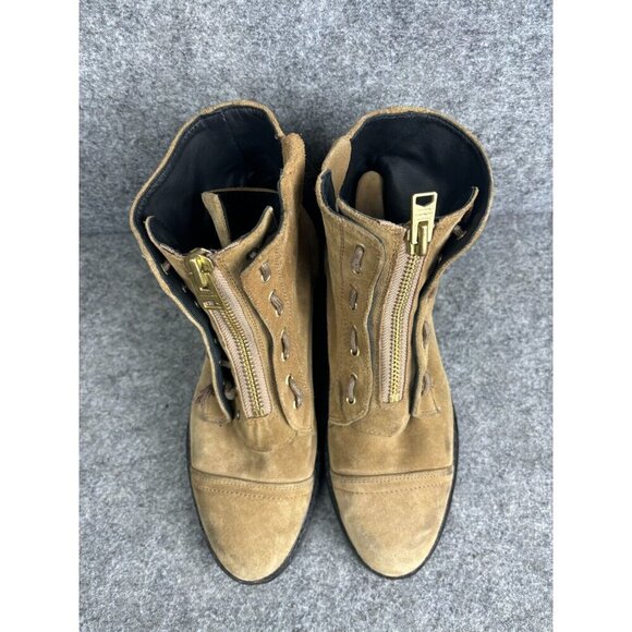 Allsaints Ariel Combat Boots Women's EU 40 Tan Suede Zip Up Ankle - Picture 3 of 10